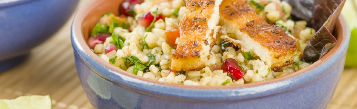 Warm Lentil and Halloumi salad