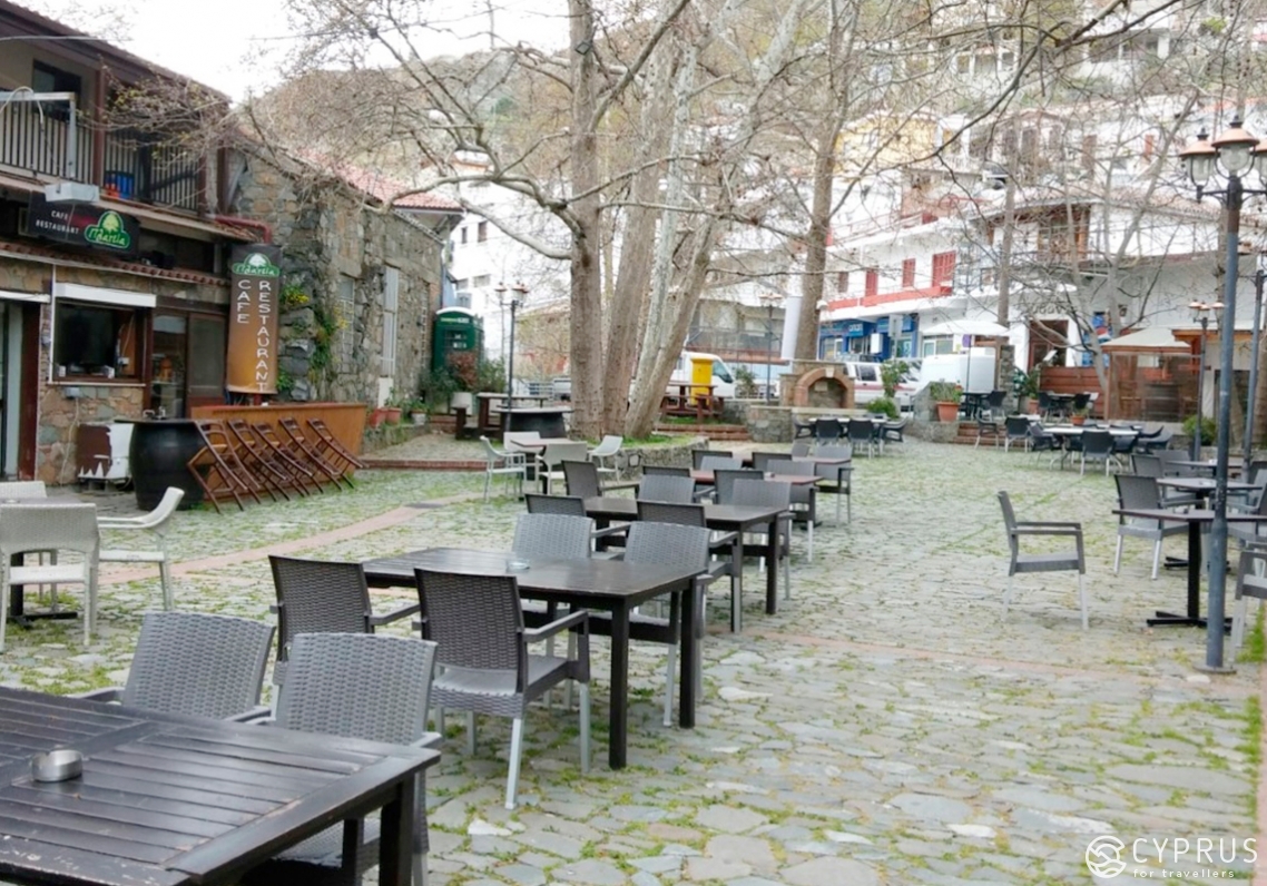 Central square of the village of Palehori, Cyprus